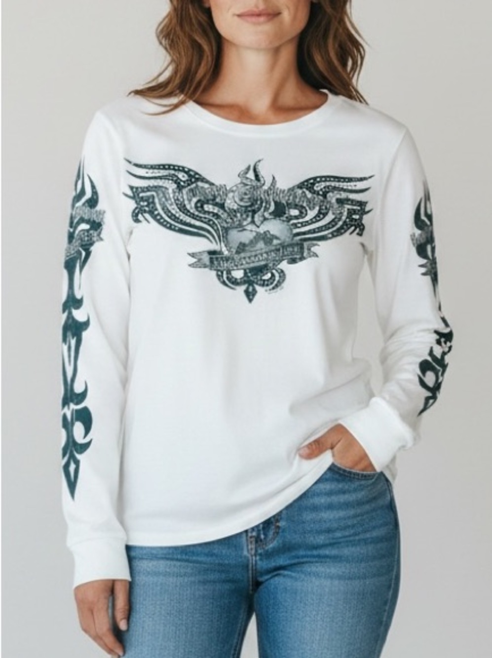 HARLEY-DAVIDSON Fargo ND Long Sleeve Graphic Tee White Women’s S